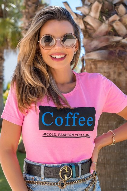 Camiseta Feminina Hiatto Estonada Coffe