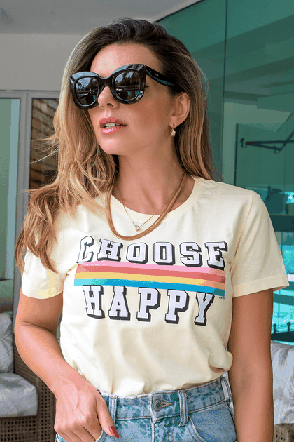 Camiseta Feminina Hiatto Choose Happy