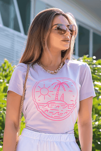 Camiseta Feminina Hiatto Summer Beach