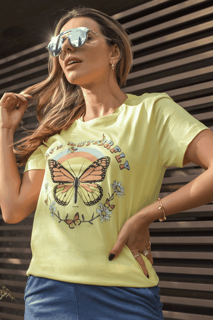 Camiseta Feminina Hiatto Butterfly