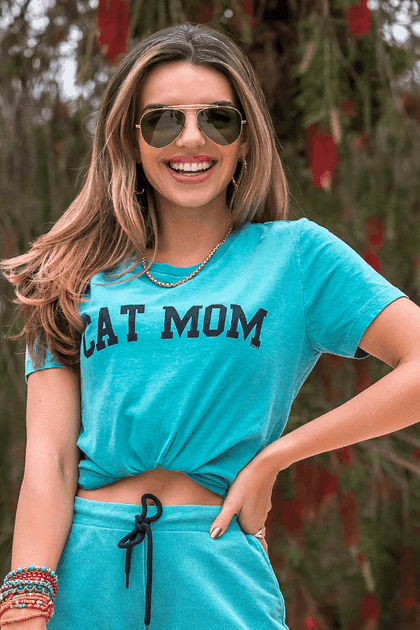 Camiseta Feminina Estonada Cat Mom Hiatto