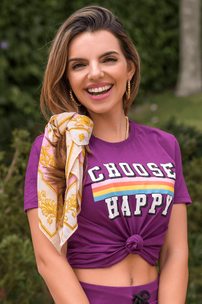 02f0095 camiseta feminina choose happy hiatto roxa 1