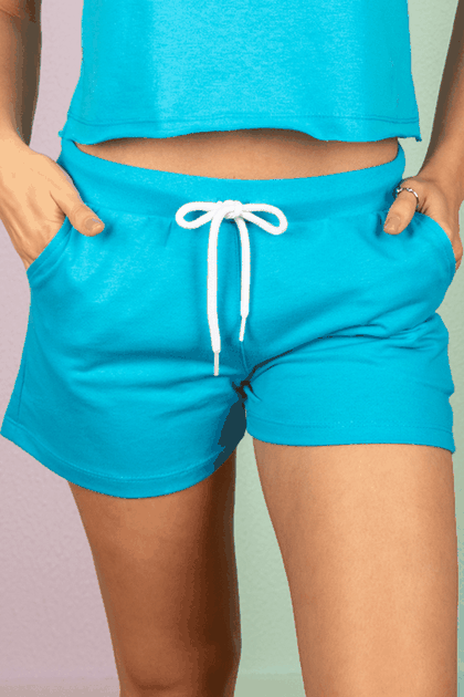07f0001 shorts de moletinho feminino liso hiatto azul 7