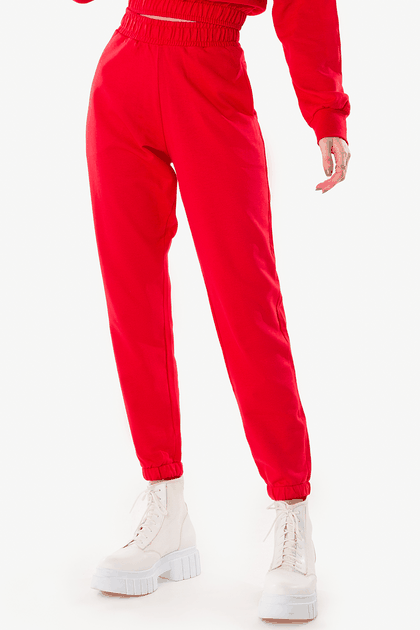 05f0075 04 calca feminina moletinho jogger com elastico hiatto vermelho 1