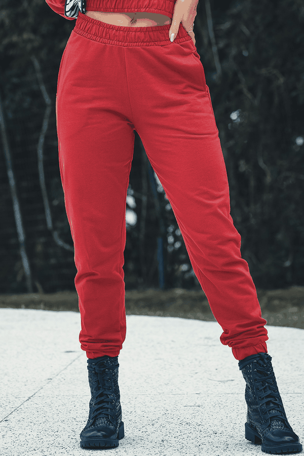 calca feminina moletinho jogger com elastico hiatto vermelho 05f0075 004