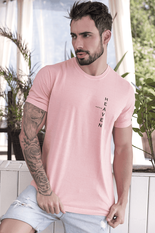 camiseta estonada masculina heaven hiatto rosa 02m0357 014 5