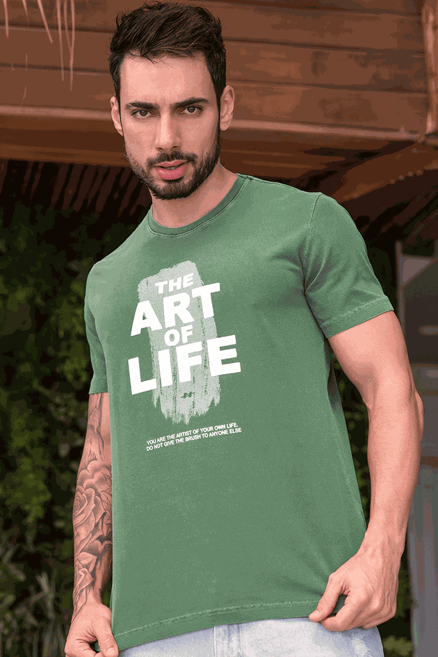 camiseta estonada masculina art hiatto verde 02m0371 007