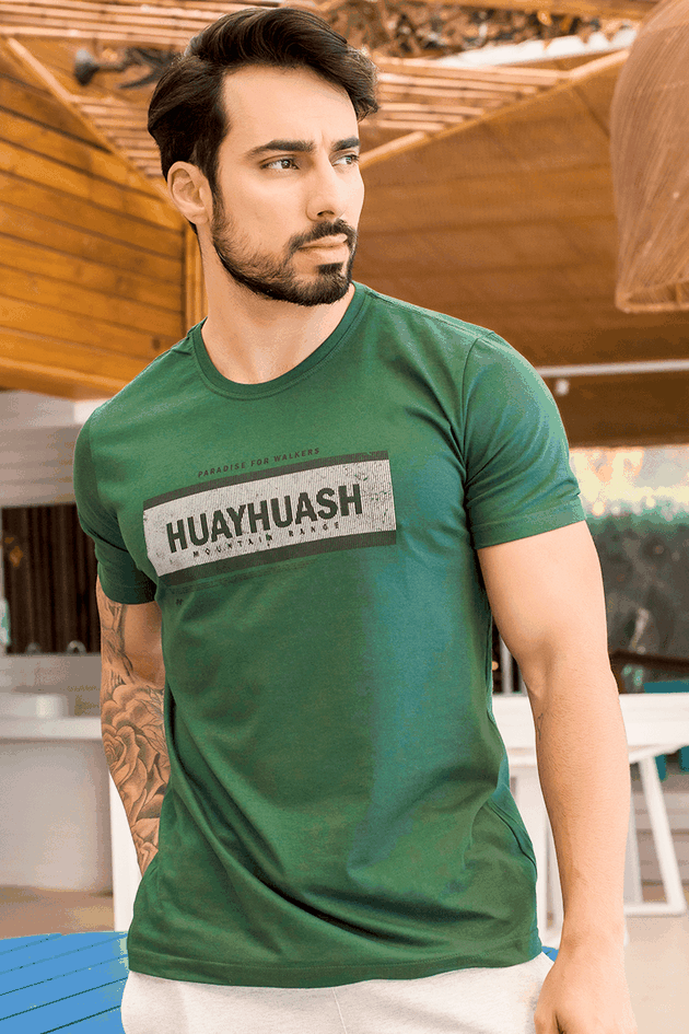 camiseta estampada huayhuash verde oliva 02m0257 059